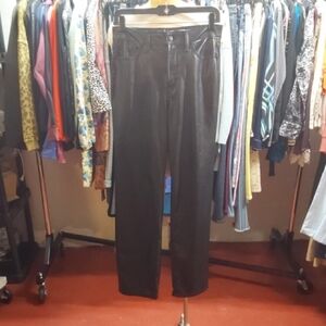 Black Faux Leather Pants